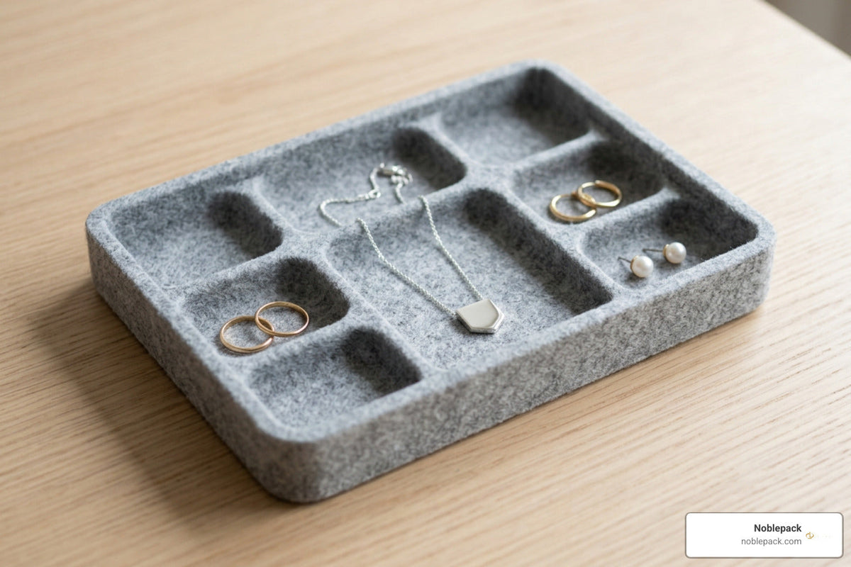 Sleek Felt Jewelry Tray Solutions for Tangle-Free Storage