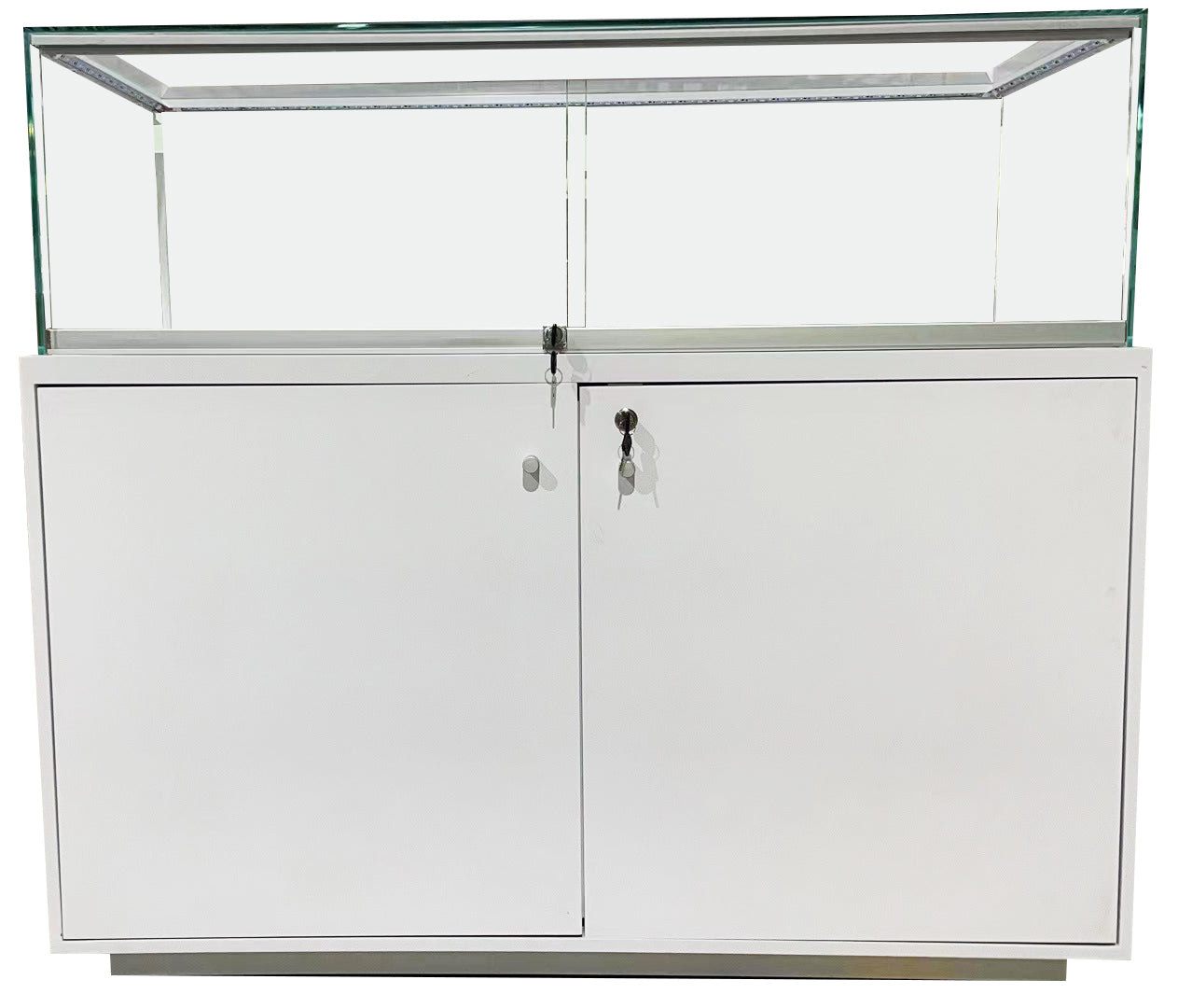 White Showcase with Glass Box Display