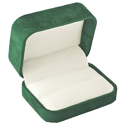 Double Ring Box Wrapped and Lined with Rich Nova Suede