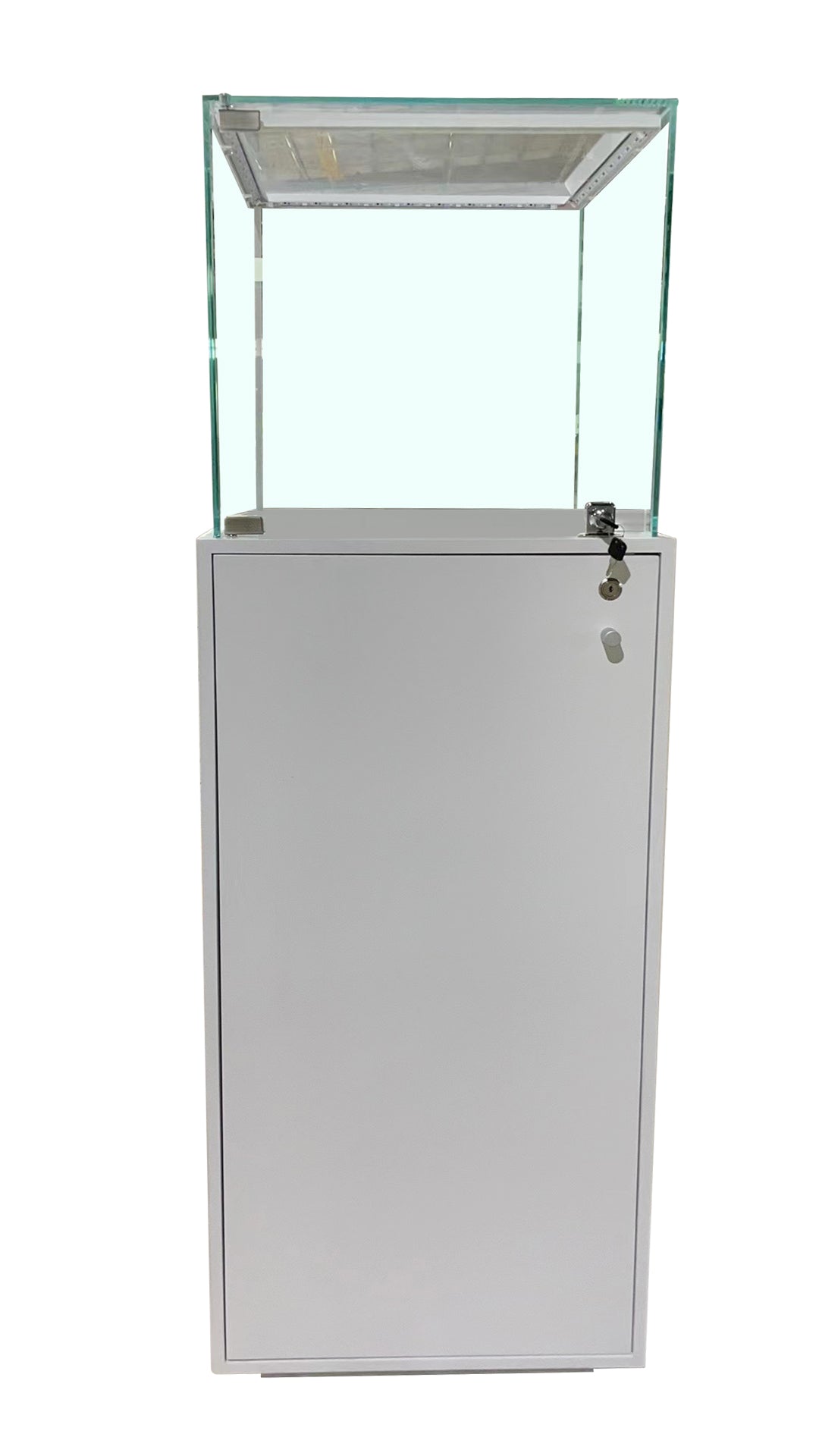 White Showcase with Glass Box Display