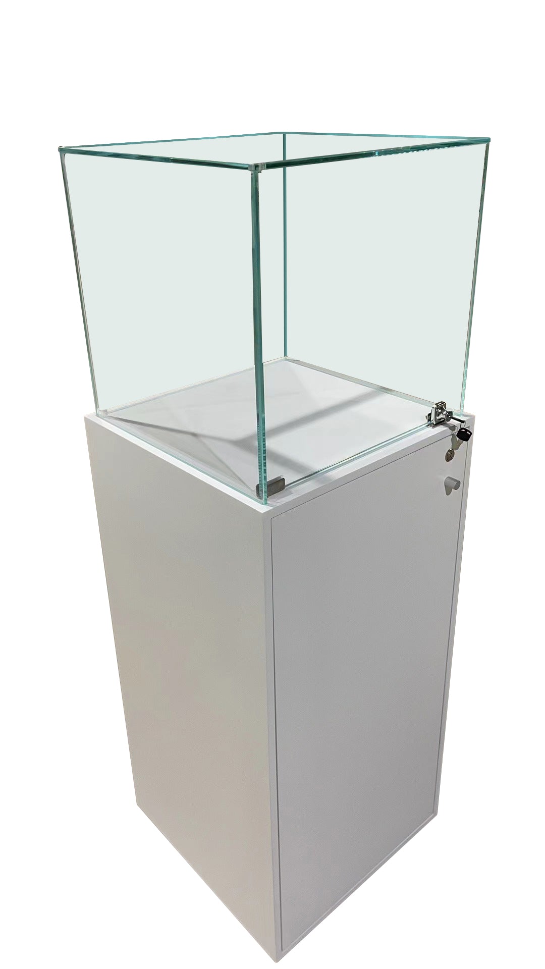 White Showcase with Glass Box Display
