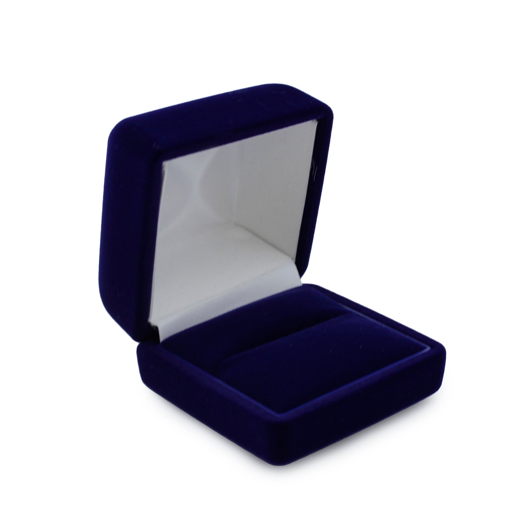 Suede Double Ring Box with White Two-Piece Packer