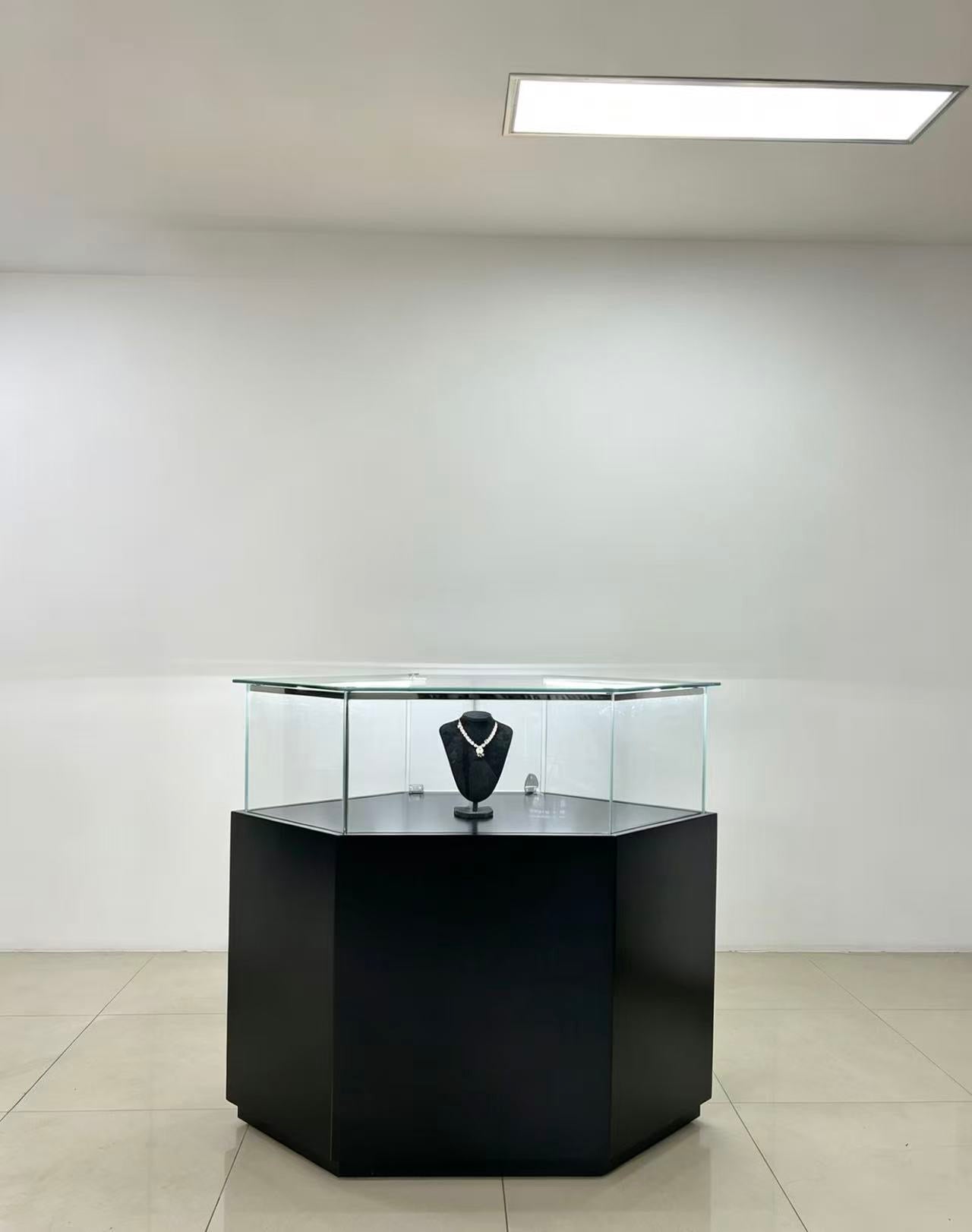 Triangular Dark Wooden Showcase
