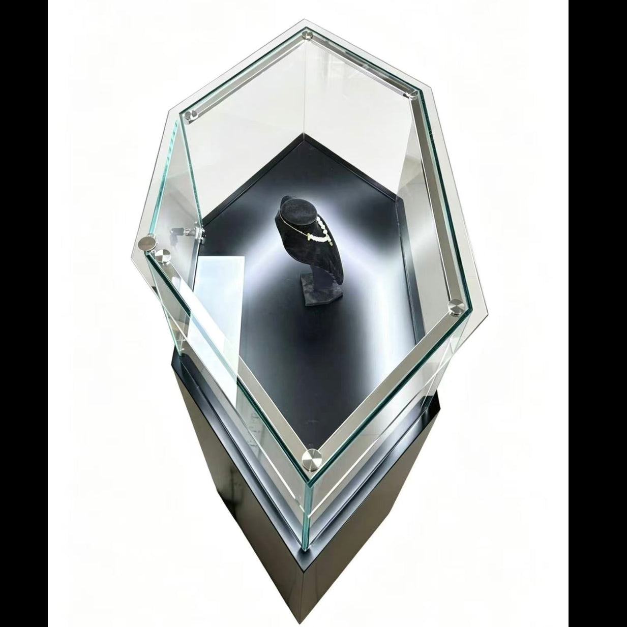 Triangular Dark Wooden Showcase