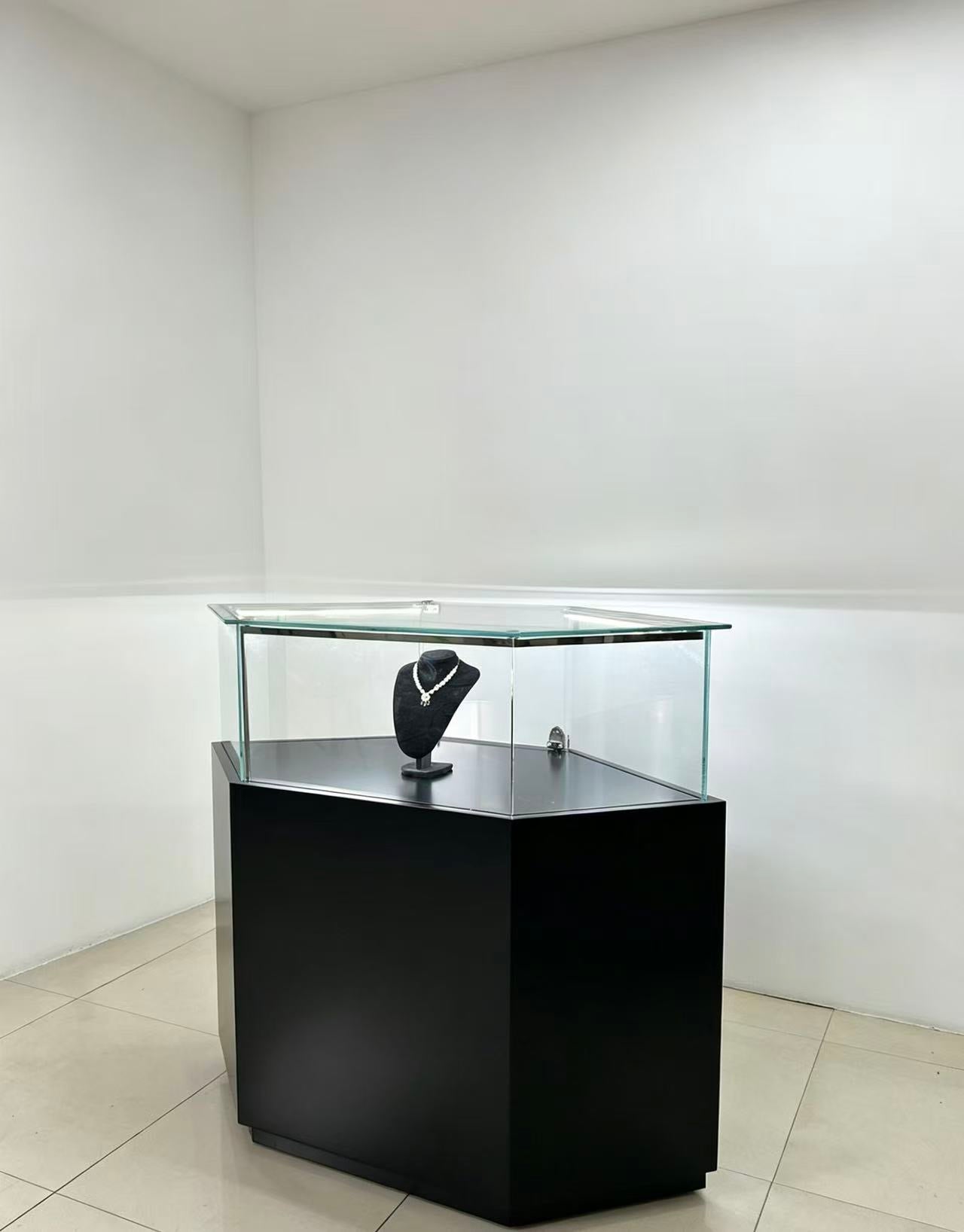 Triangular Dark Wooden Showcase