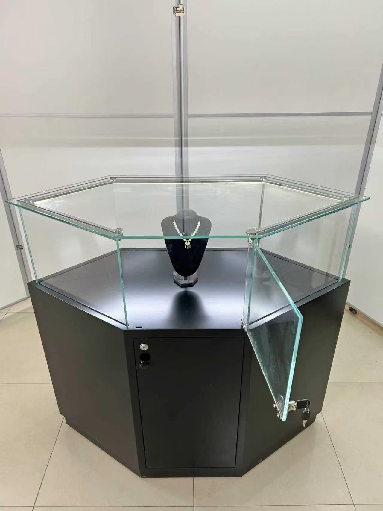 Triangular Dark Wooden Showcase