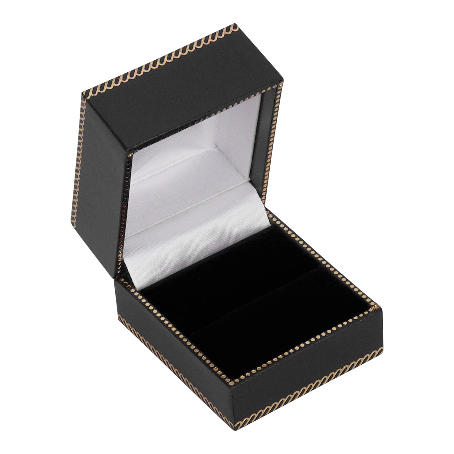 Leatherette Single Ring Box with Matching Insert and White Window