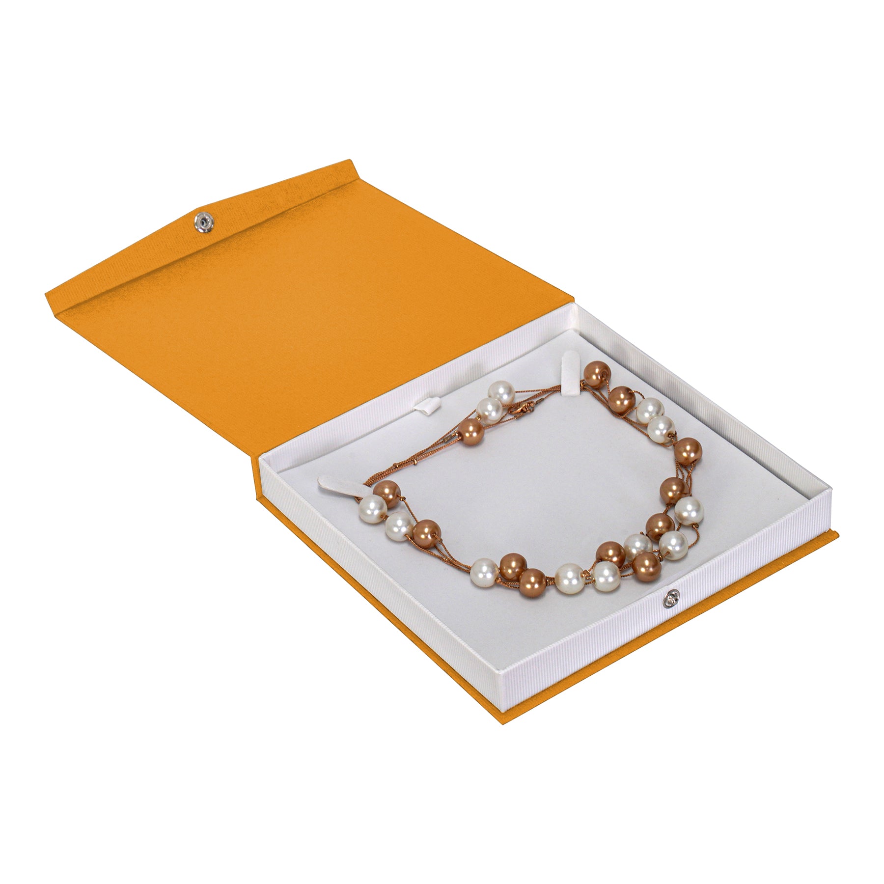 Textured Paper Covered Pearl Box with White Insert