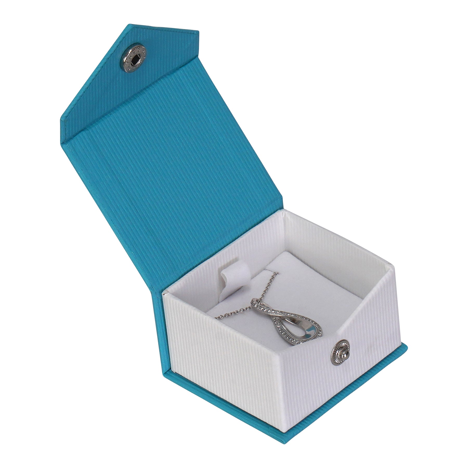 Textured Paper Covered Single Earring Box with White Insert