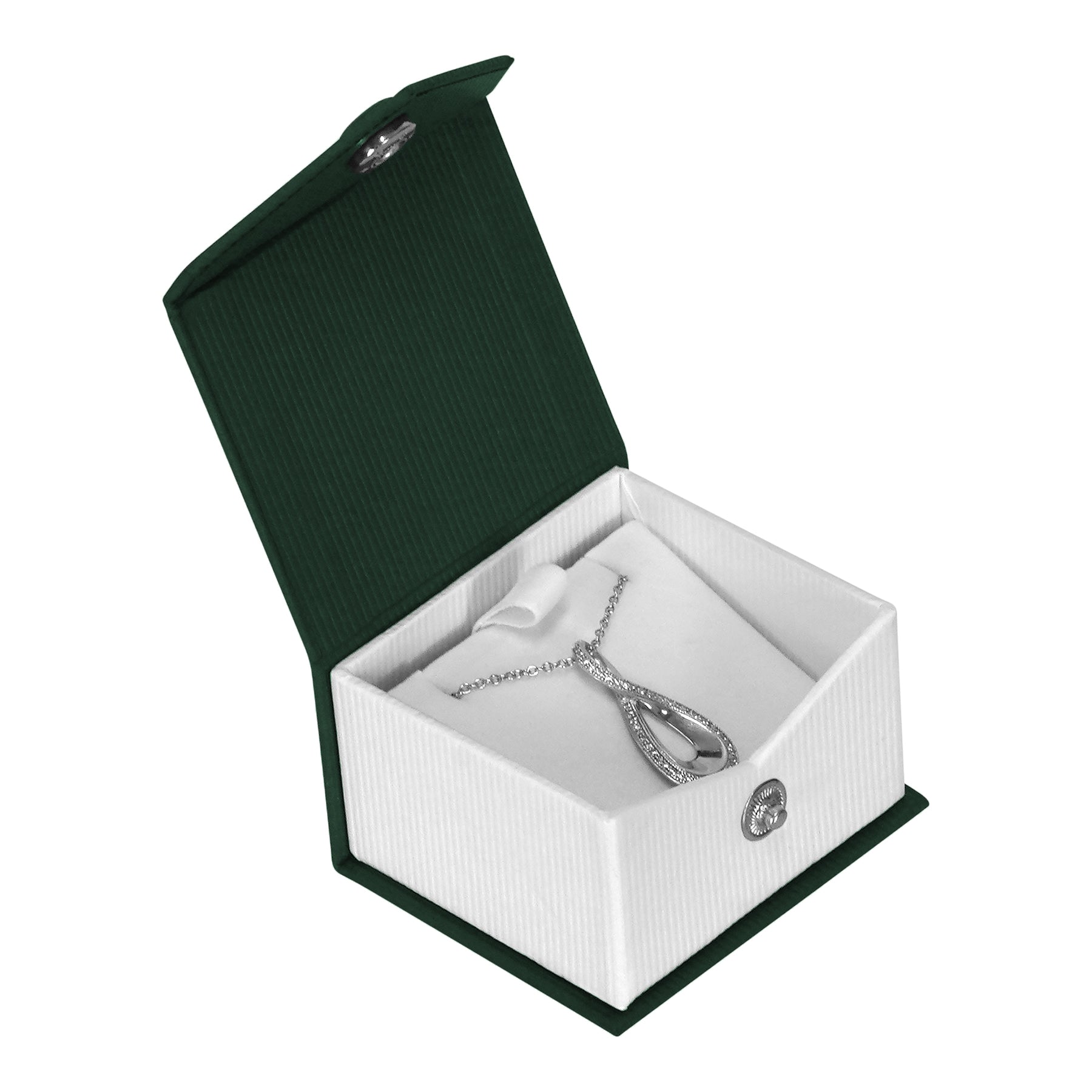 Textured Paper Covered Single Earring Box with White Insert