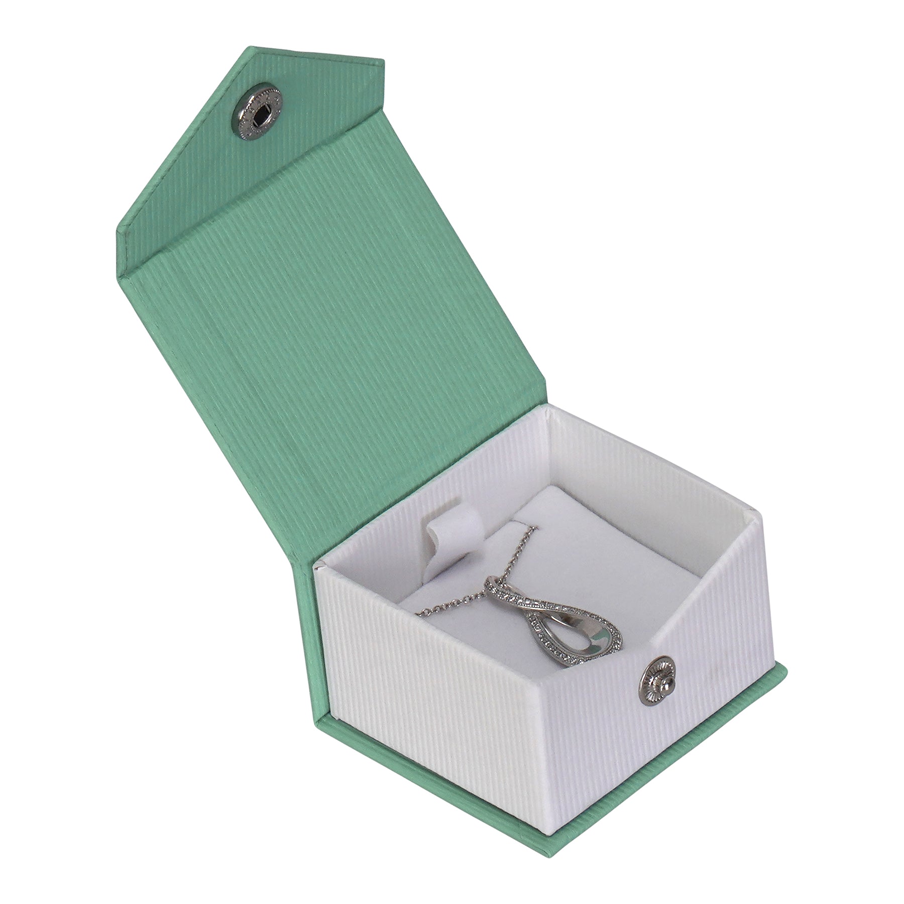 Textured Paper Covered Single Earring Box with White Insert