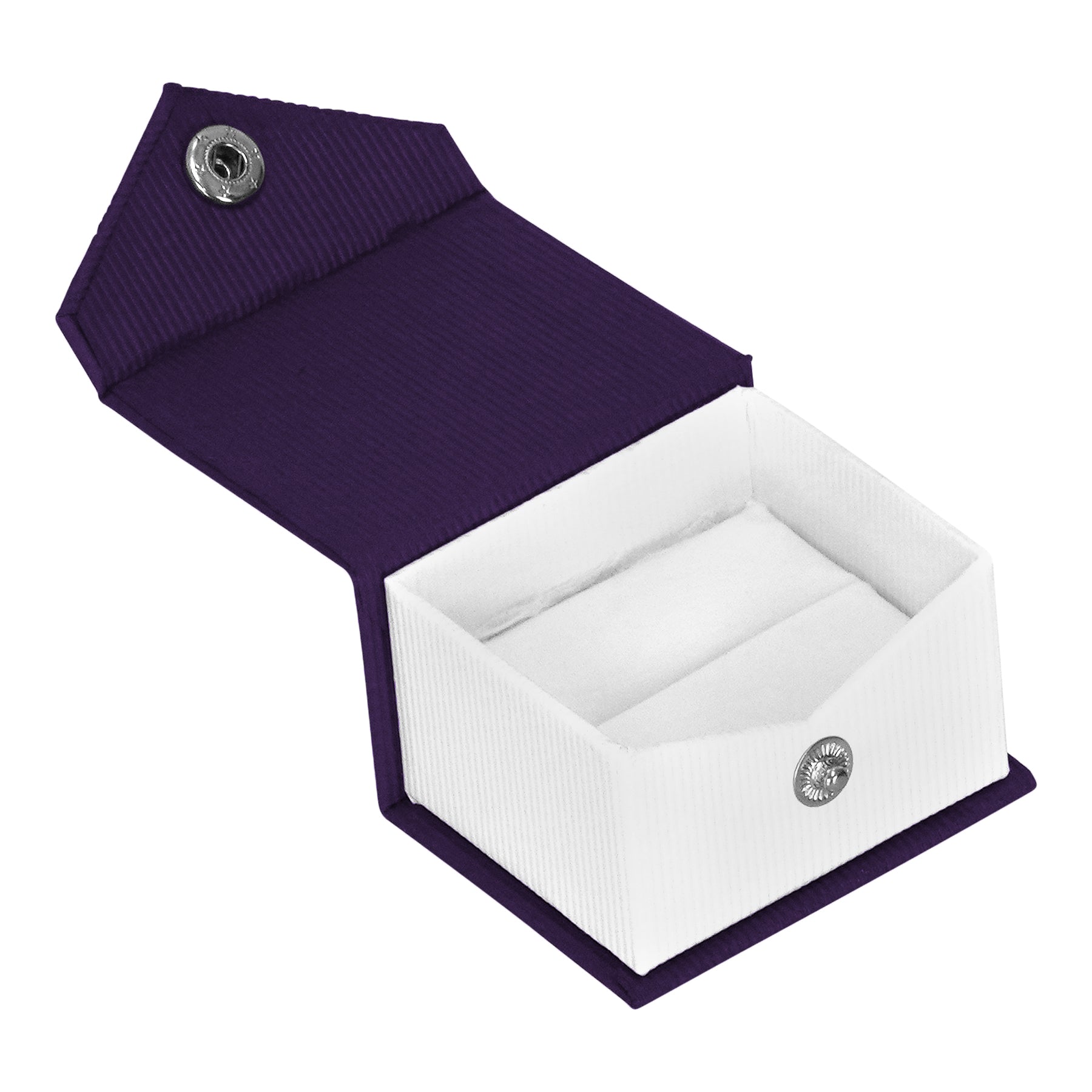Textured Paper Covered Single Ring Box with White Insert