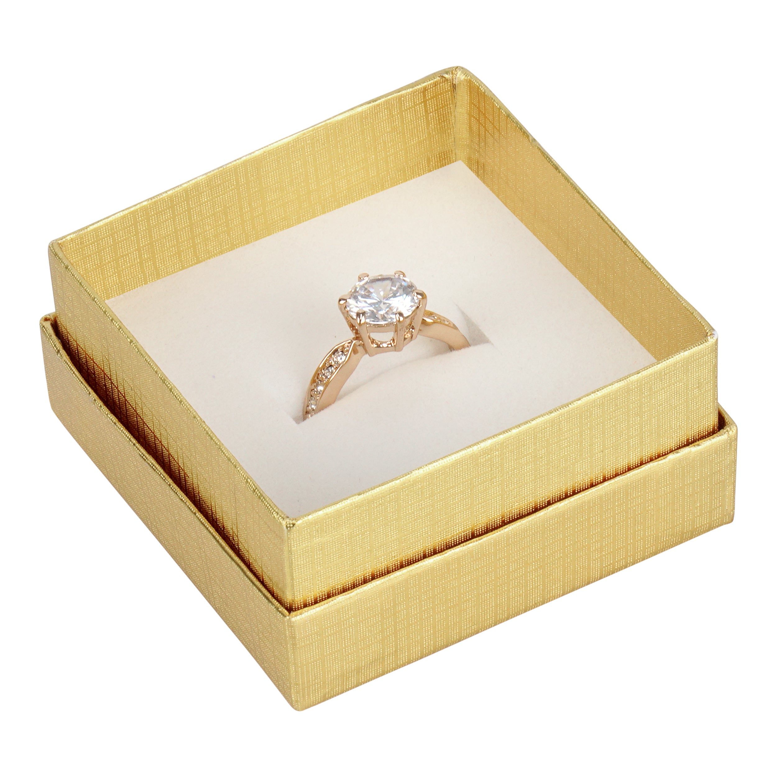 Silver and Gold Linen Cotton Filled Cardboard Box