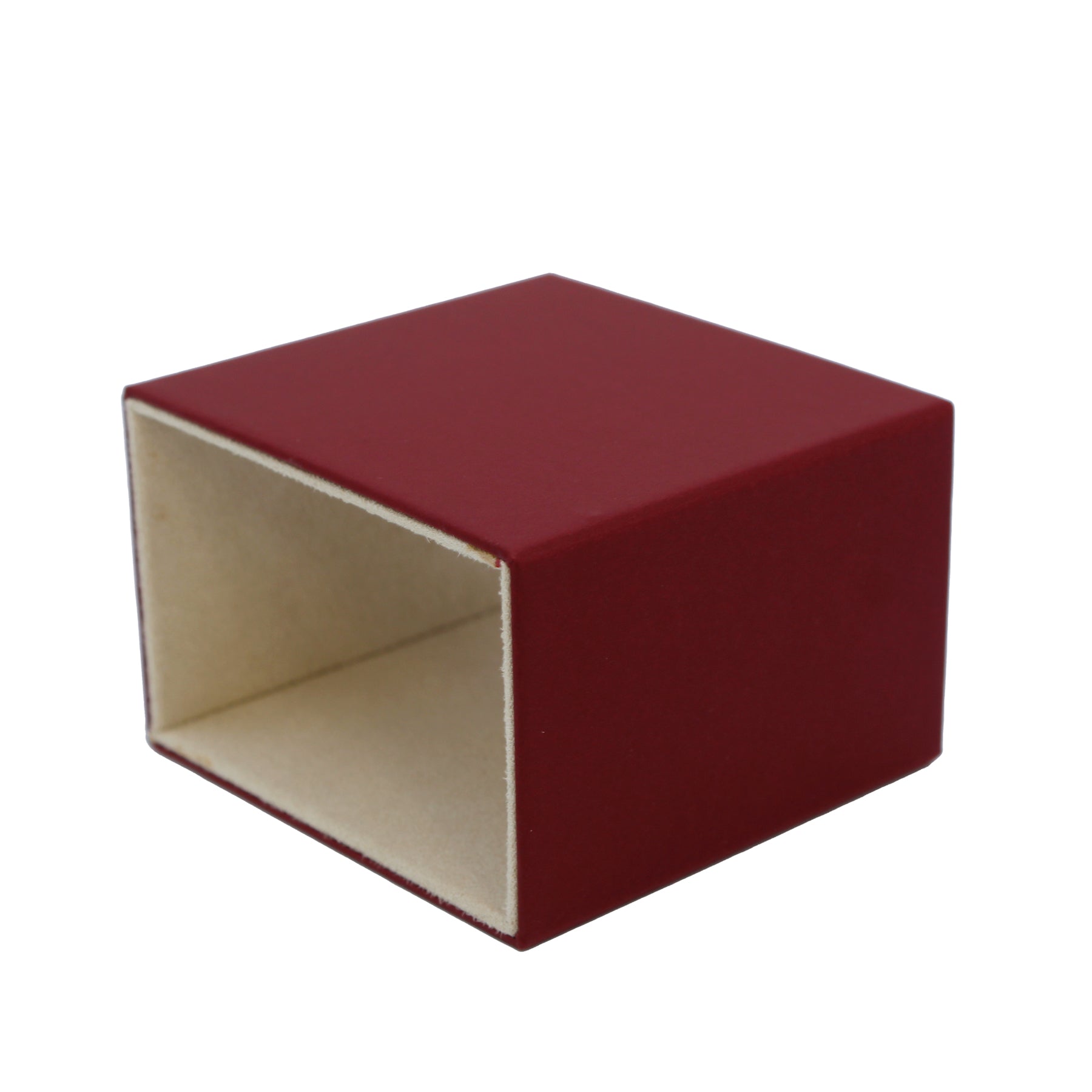 Matte Paper Covered Clip for Ring Box with Cream Leatherette Interior