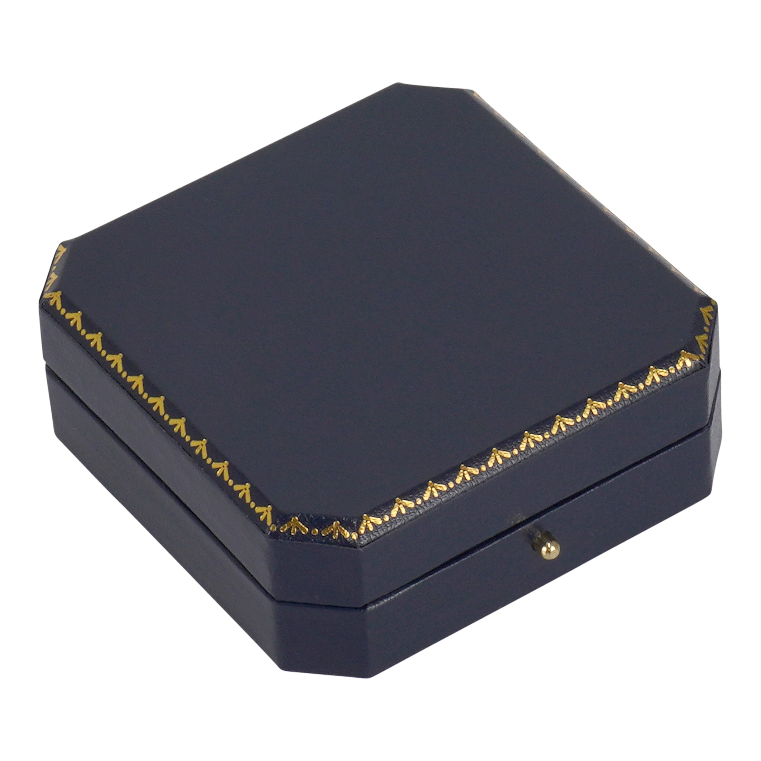 Leatherette Pendant or Earring Box with Gold Accent and Matching Insert