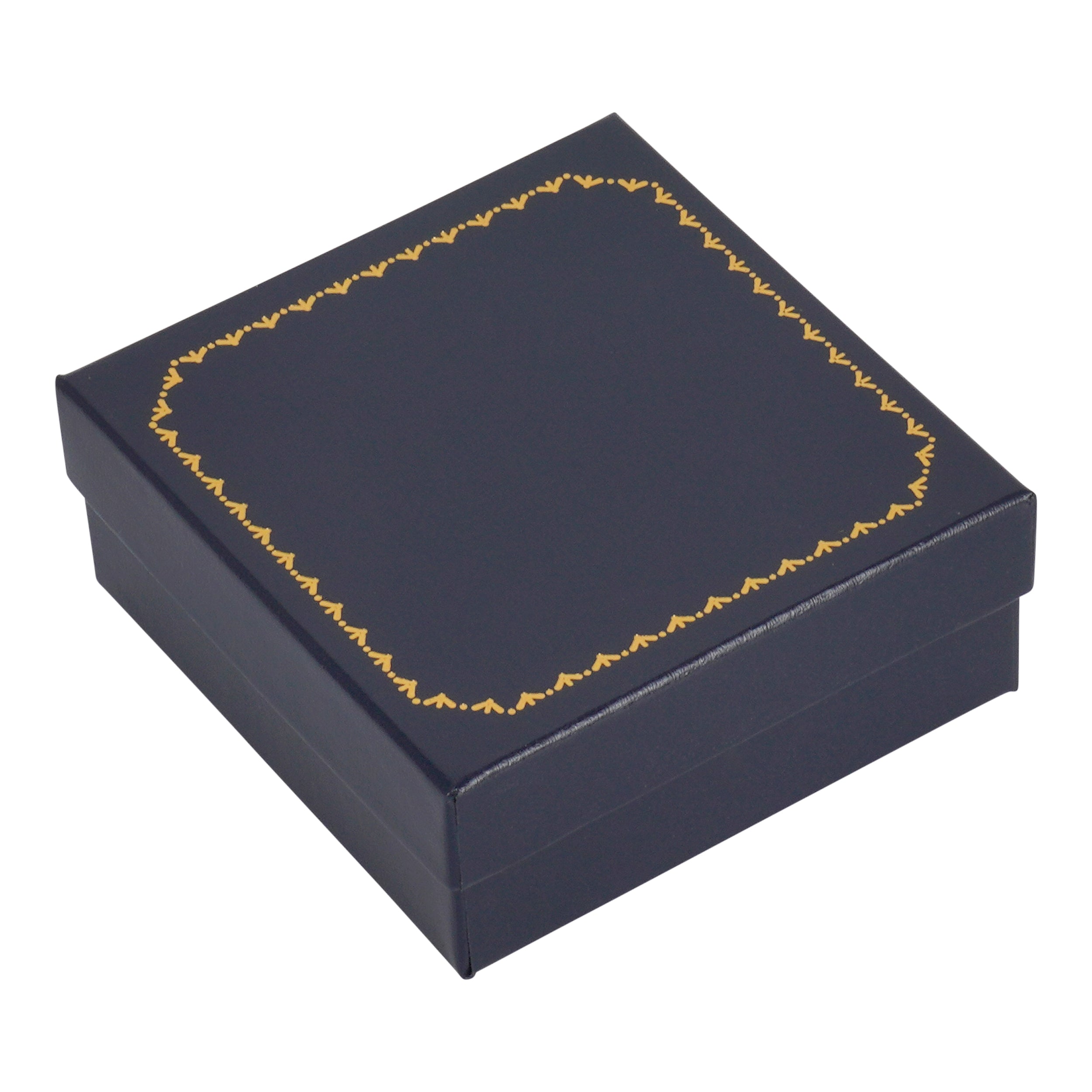 Leatherette Pendant or Earring Box with Gold Accent and Matching Insert