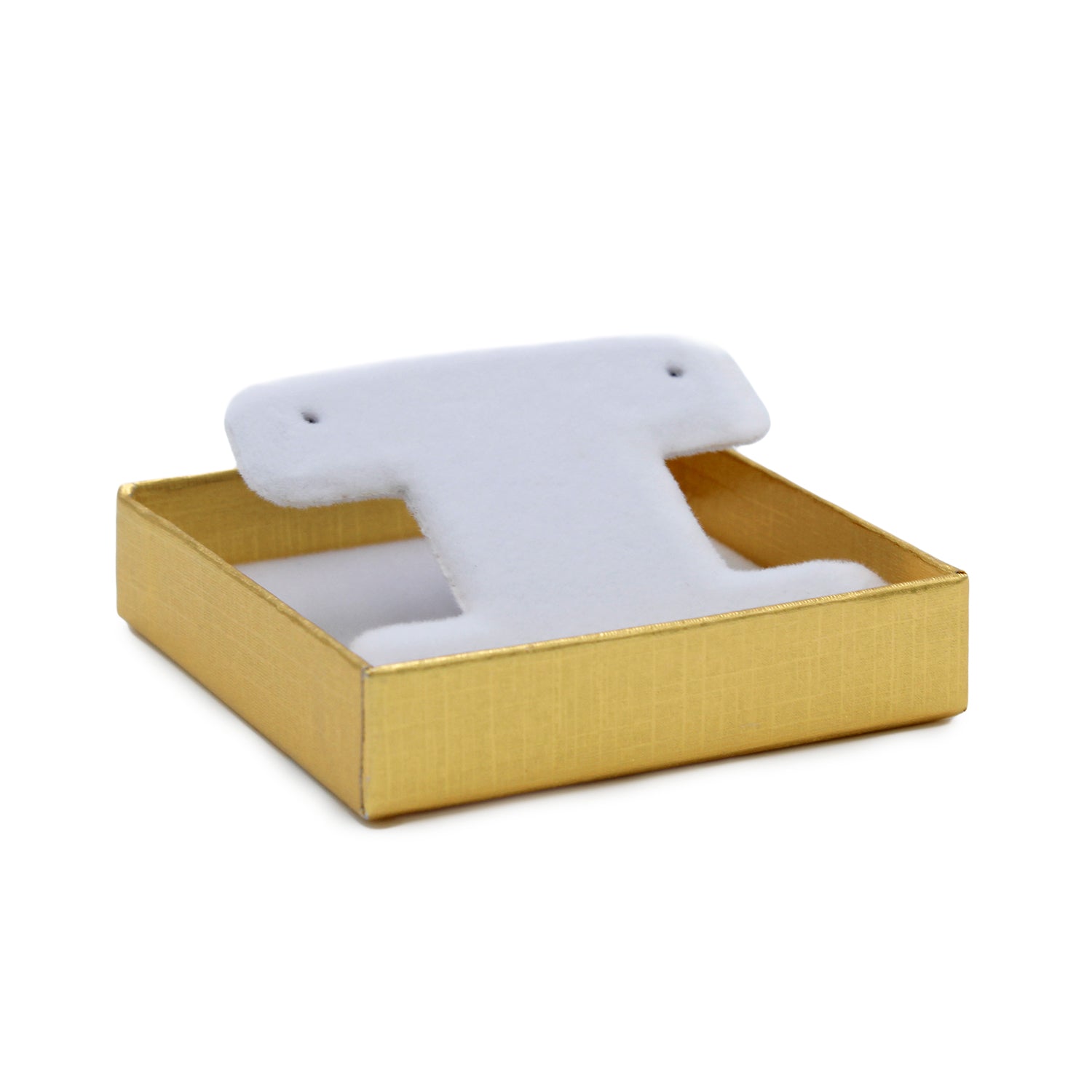 Two-tone Paper French Clip Earring Box with Gold Accent
