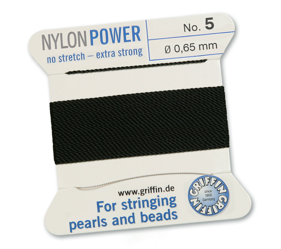 Black Griffin Bead Cord - Nylon