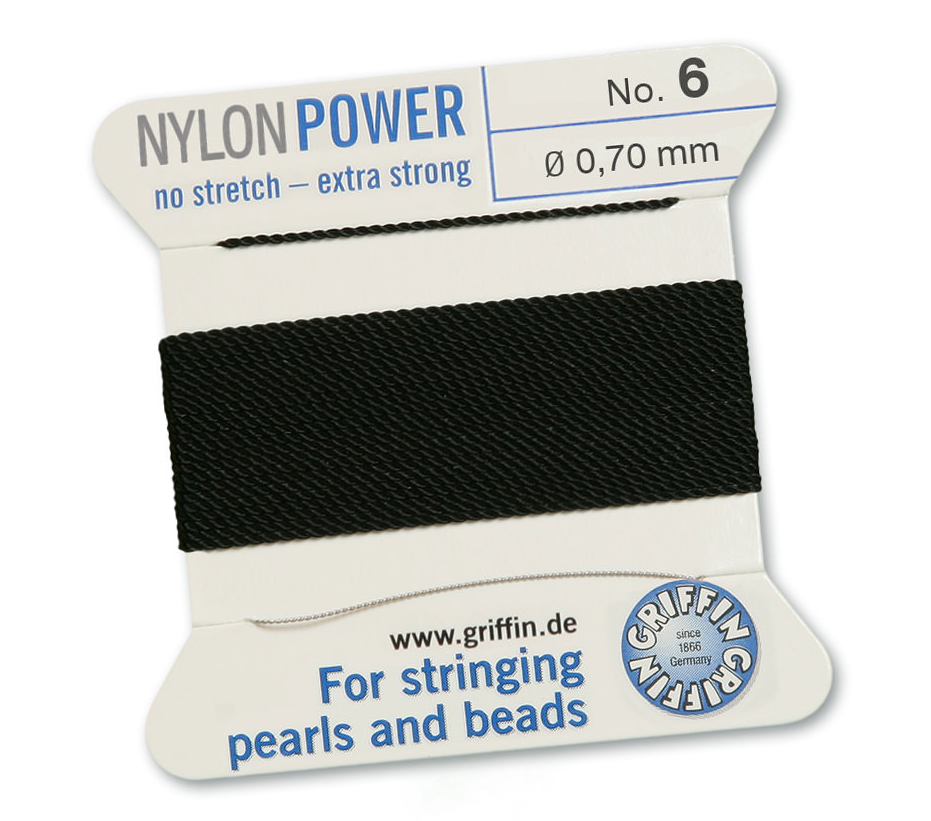 Black Griffin Bead Cord - Nylon