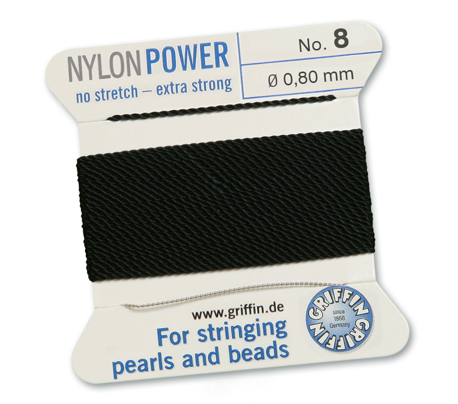 Black Griffin Bead Cord - Nylon