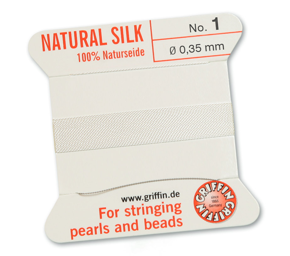 White Griffin Bead Cord - Silk