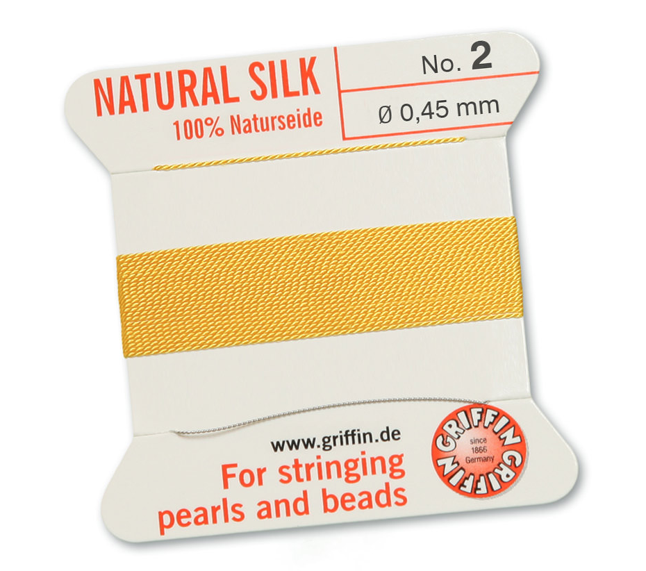 Yellow Griffin Bead Cord - Silk