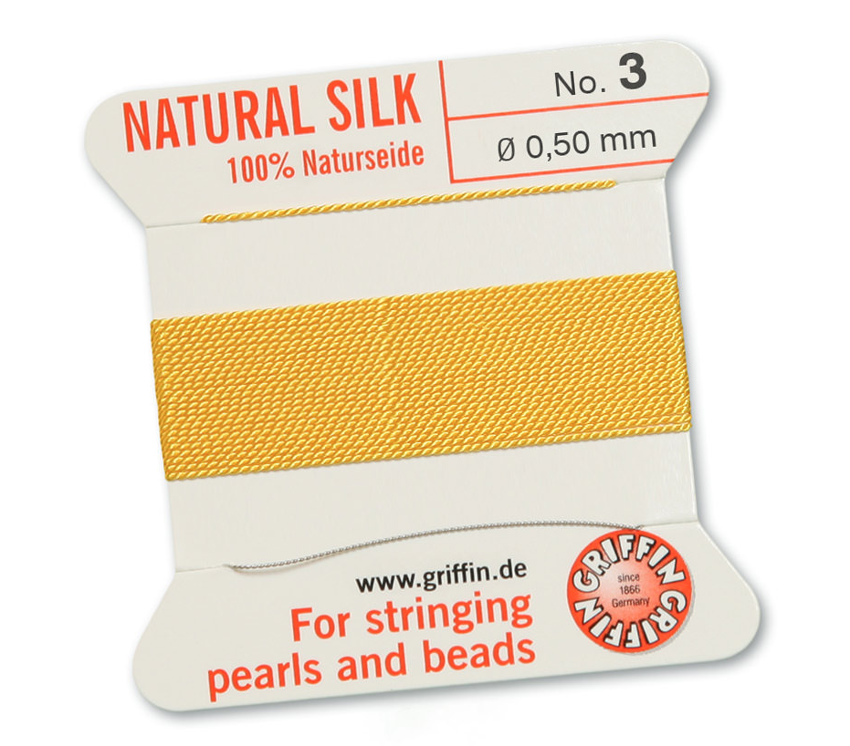 Yellow Griffin Bead Cord - Silk