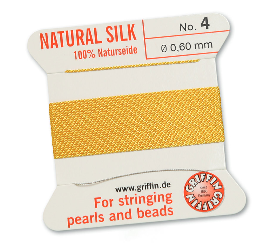 Yellow Griffin Bead Cord - Silk