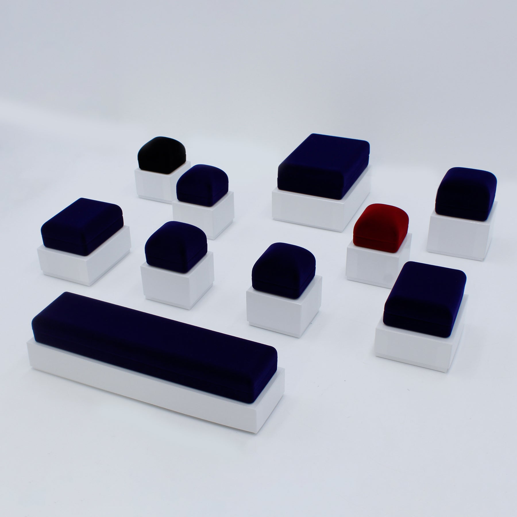 Suede French Clip Box with White Two-Piece Packer