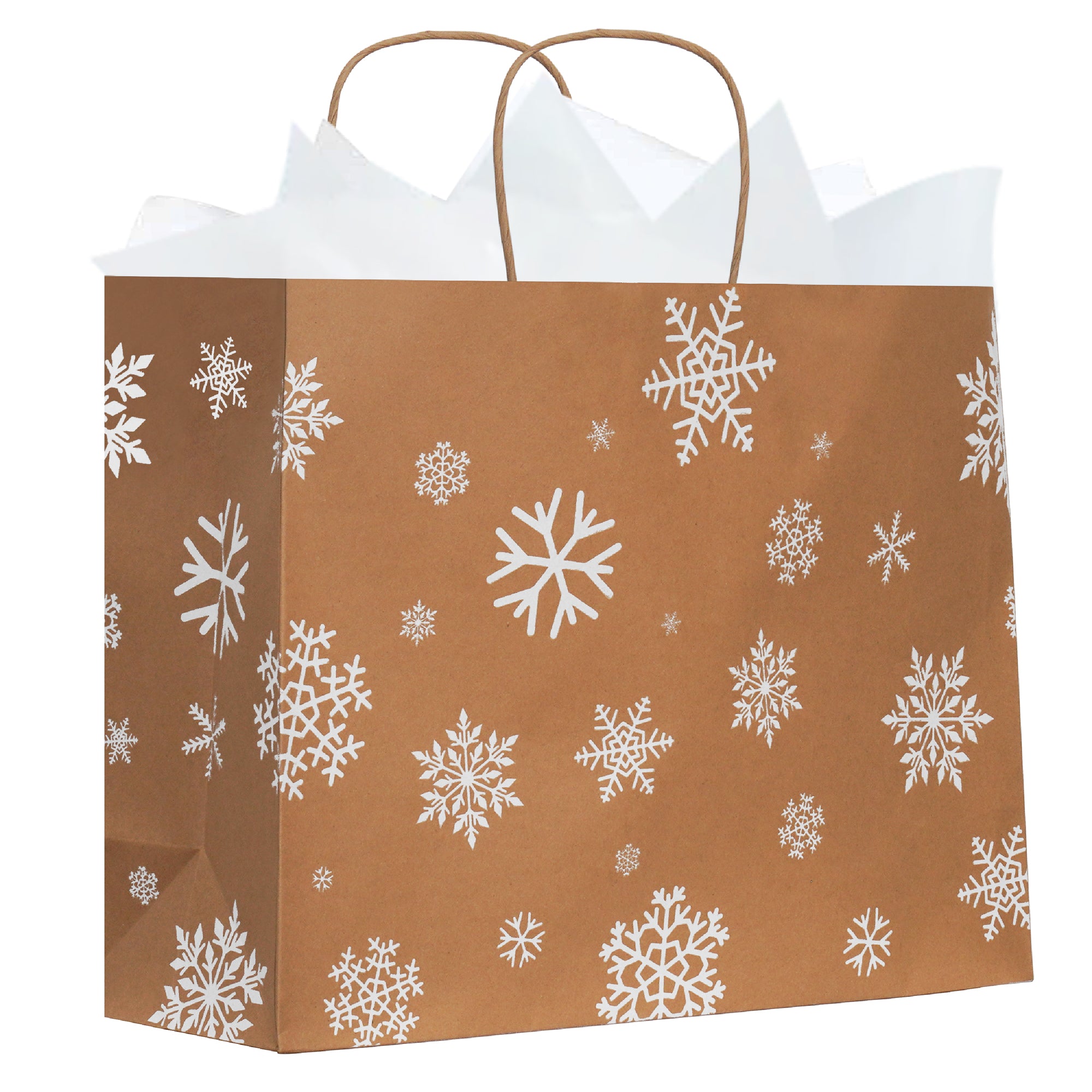 Xmas Snowflakes Kraft Bag