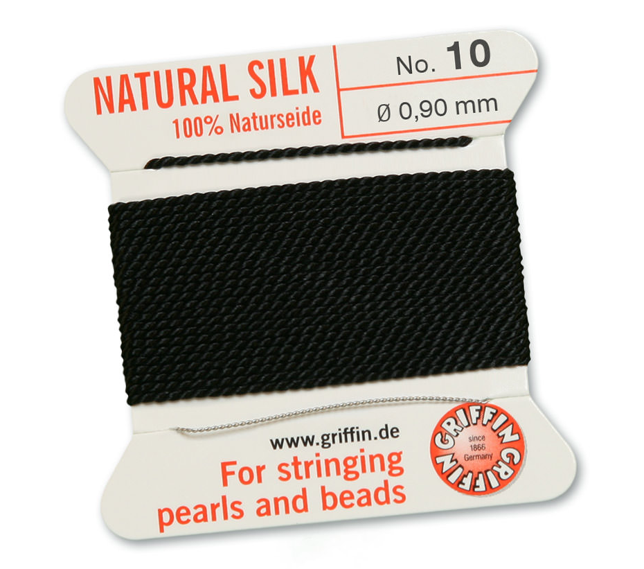 Black Griffin Bead Cord - Silk