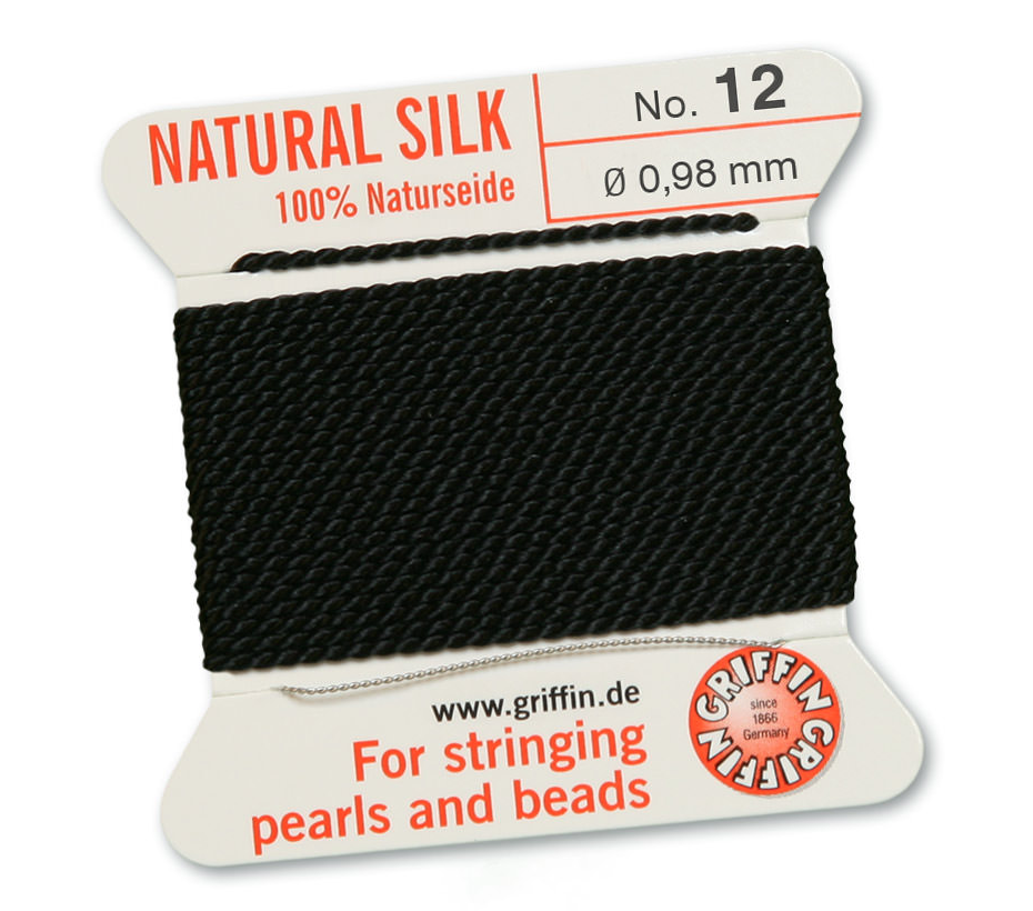 Black Griffin Bead Cord - Silk