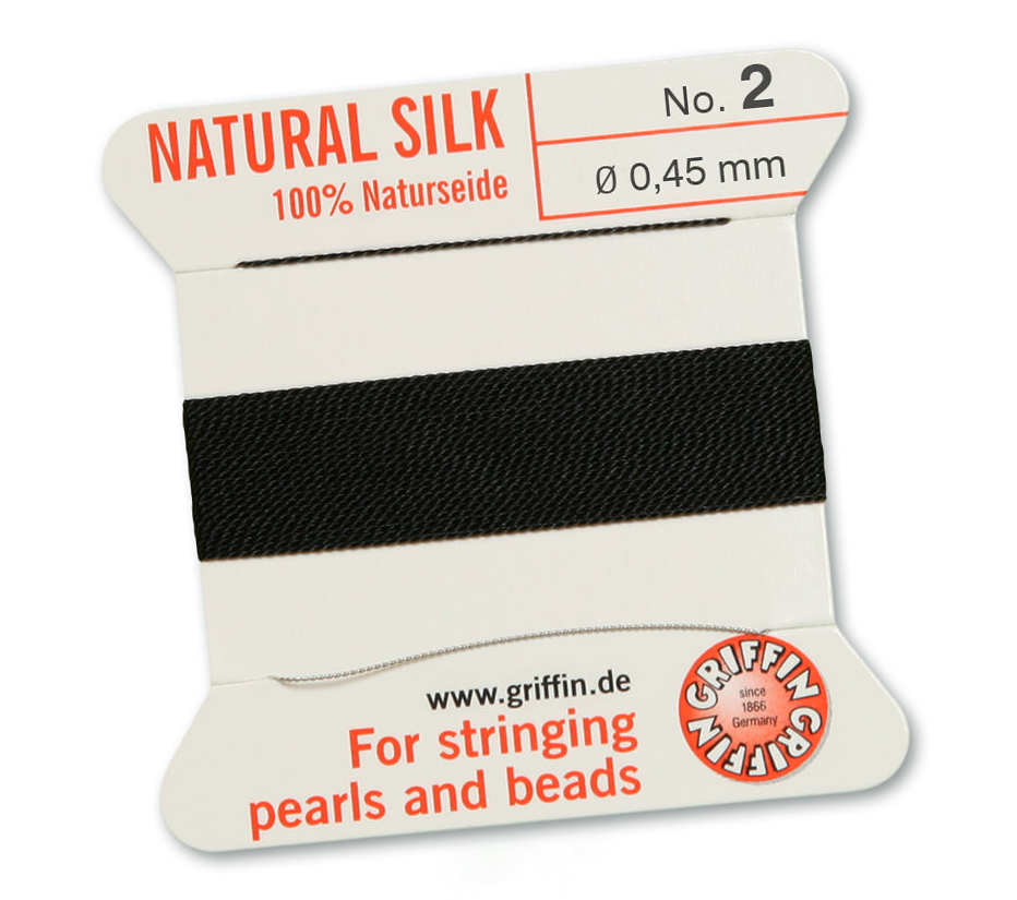 Black Griffin Bead Cord - Silk