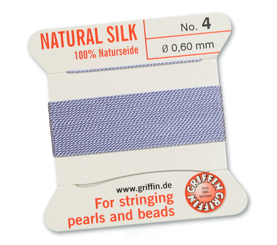 Lilac Griffin Bead Cord - Silk