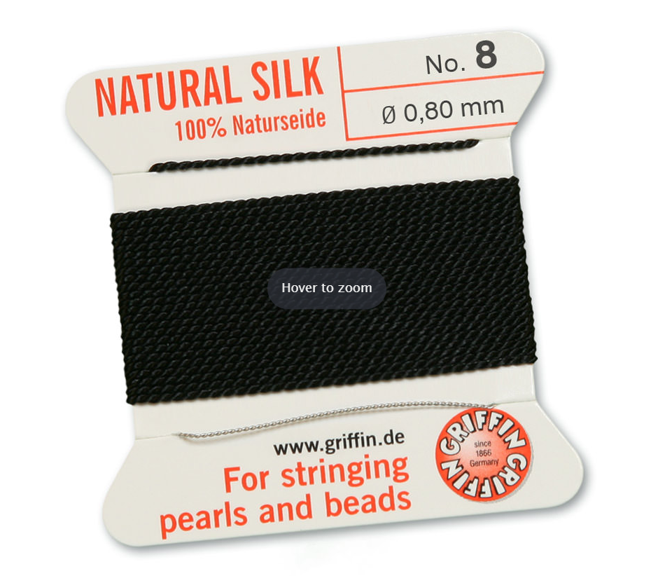 Black Griffin Bead Cord - Silk