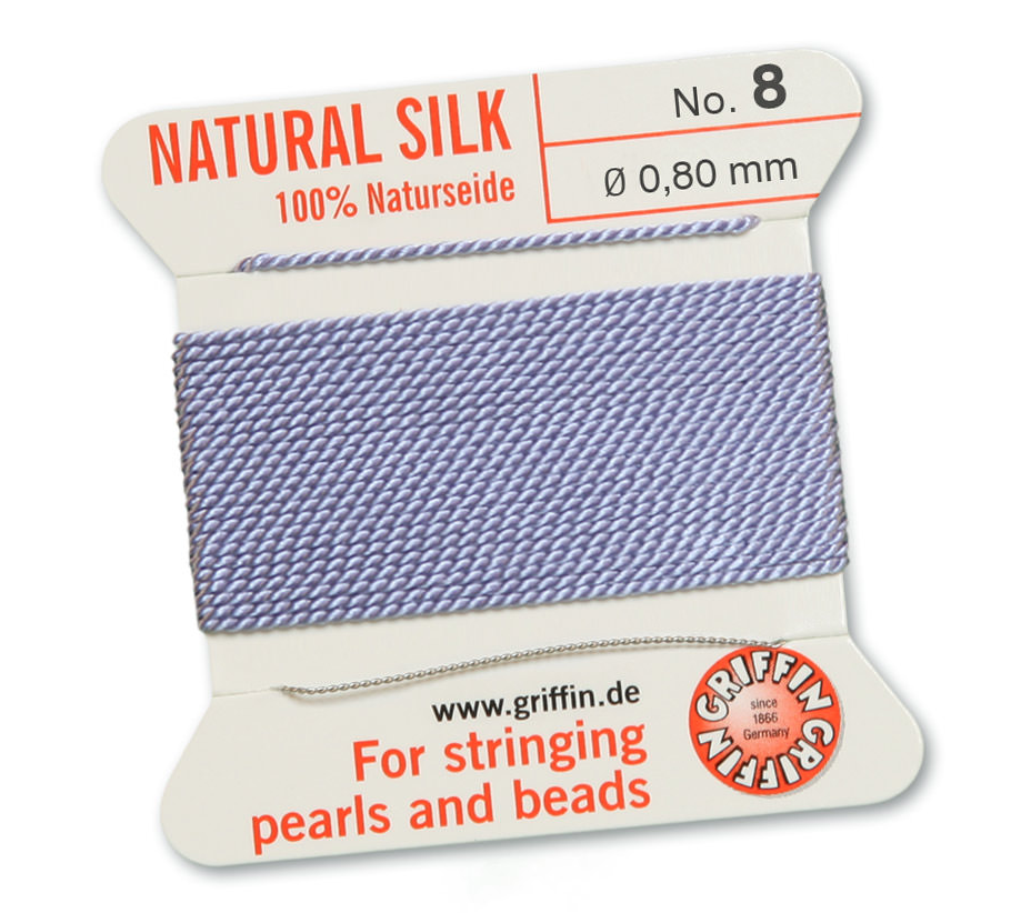 Lilac Griffin Bead Cord - Silk