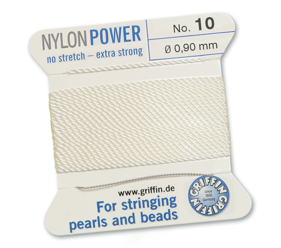 White Griffin Bead Cord - Nylon