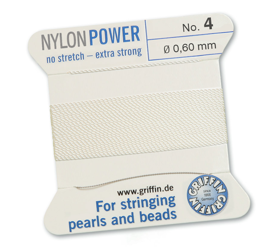 White Griffin Bead Cord - Nylon