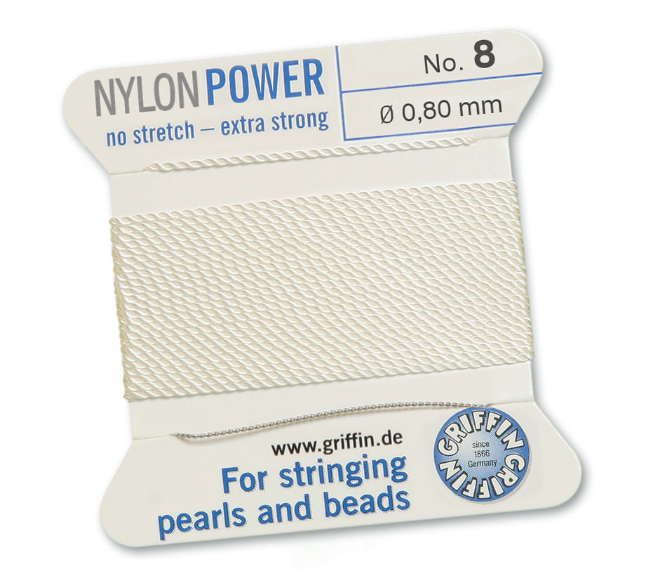 White Griffin Bead Cord - Nylon