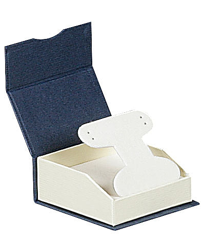 Elegant Paper French Clip Earring Box with a Unique Magnetic Ribbon