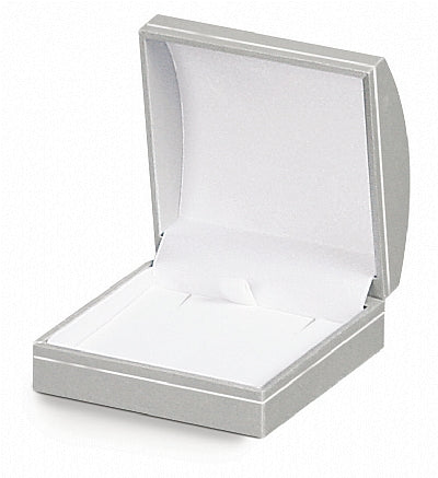 Paper Covered Large Pendant Box with Gold Accent and White Interior