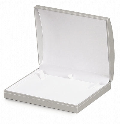 Paper Covered Pearl Box with Gold Accent and White Interior