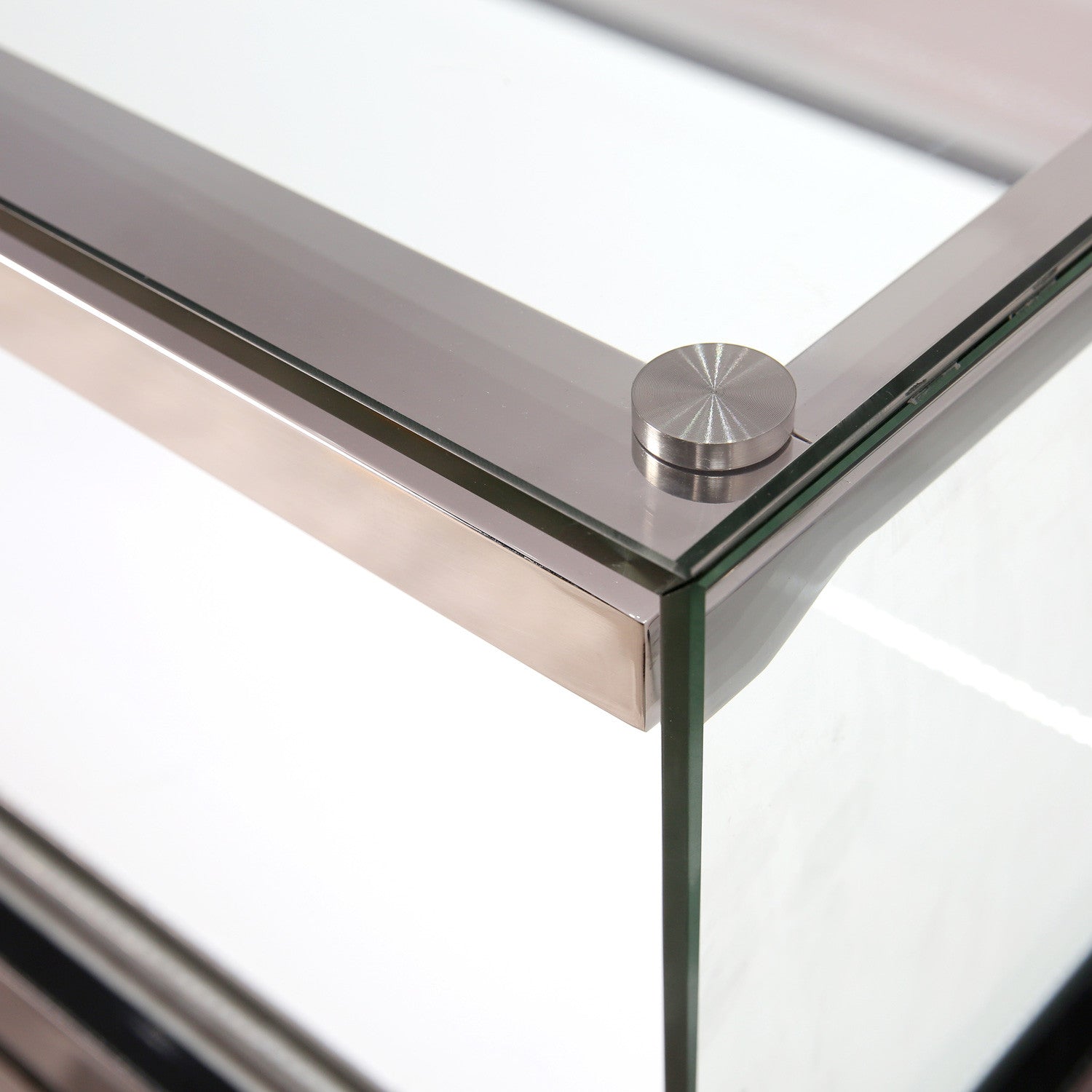 Wooden Jewelry Display Glass Showcase with White Trim