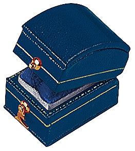 Leatherette Paper Covered Treasure Shaped Single Ring Box