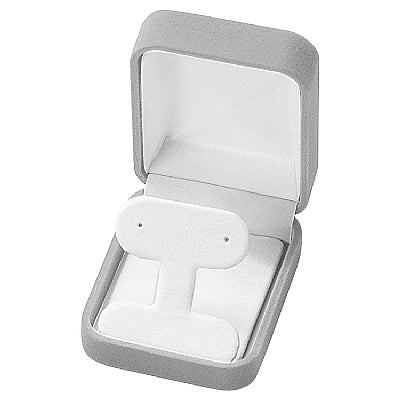 Suede French Clip Earring Box with White Interior