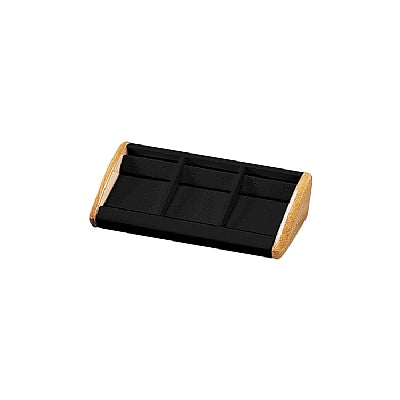 Natural Wood and Leatherette Earring Display - 3 Pairs