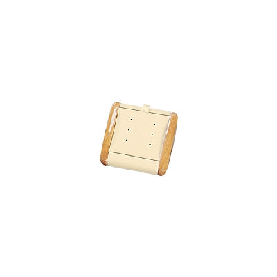 Natural Wood and Leatherette Earring Display - 3 Pairs
