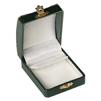 Leatherette Clip Earring Box with Gold Trim and Closure
