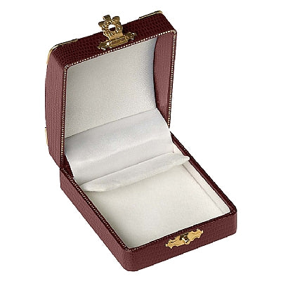Leatherette Clip Earring Box with Gold Trim and Closure