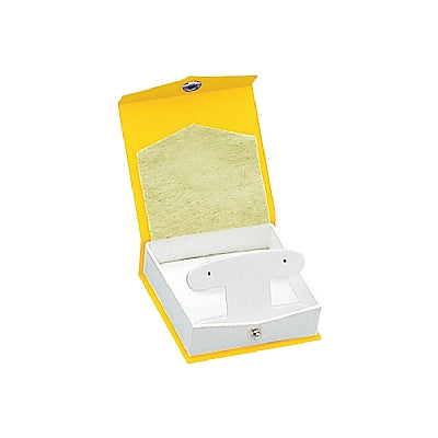 Textured Paper Covered French Clip Earring Box with White Insert
